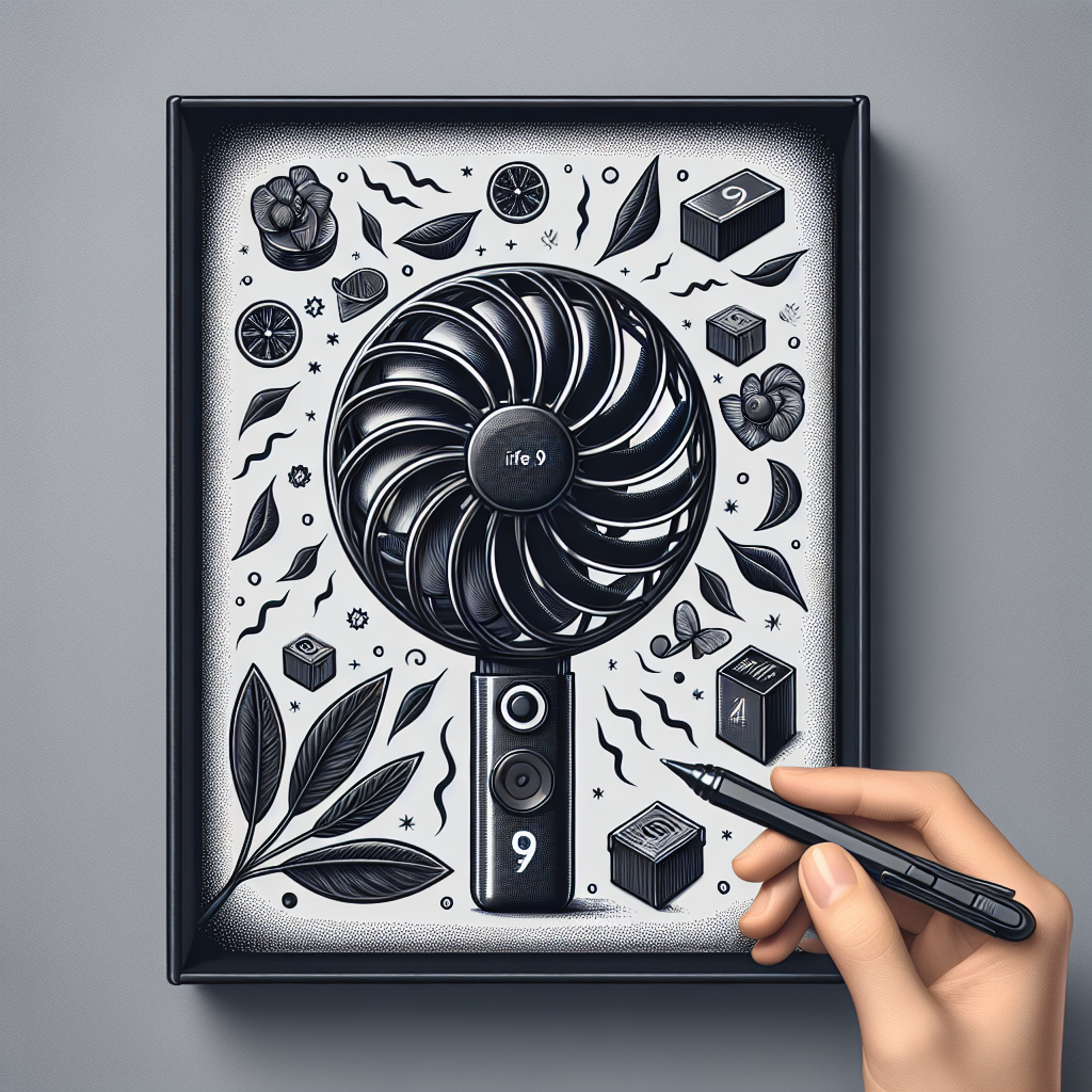 [아마존1위] 지수라이프 손 미니 무선 휴대용 선풍기 손풍기 Life9 카본 블랙