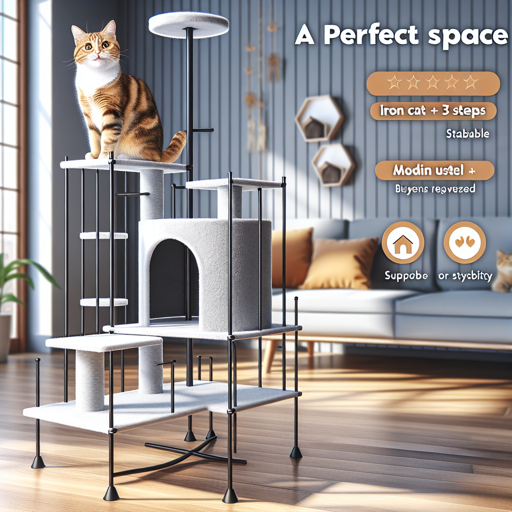 가또블랑코 캣타워 아이언 캣폴+발판3개
