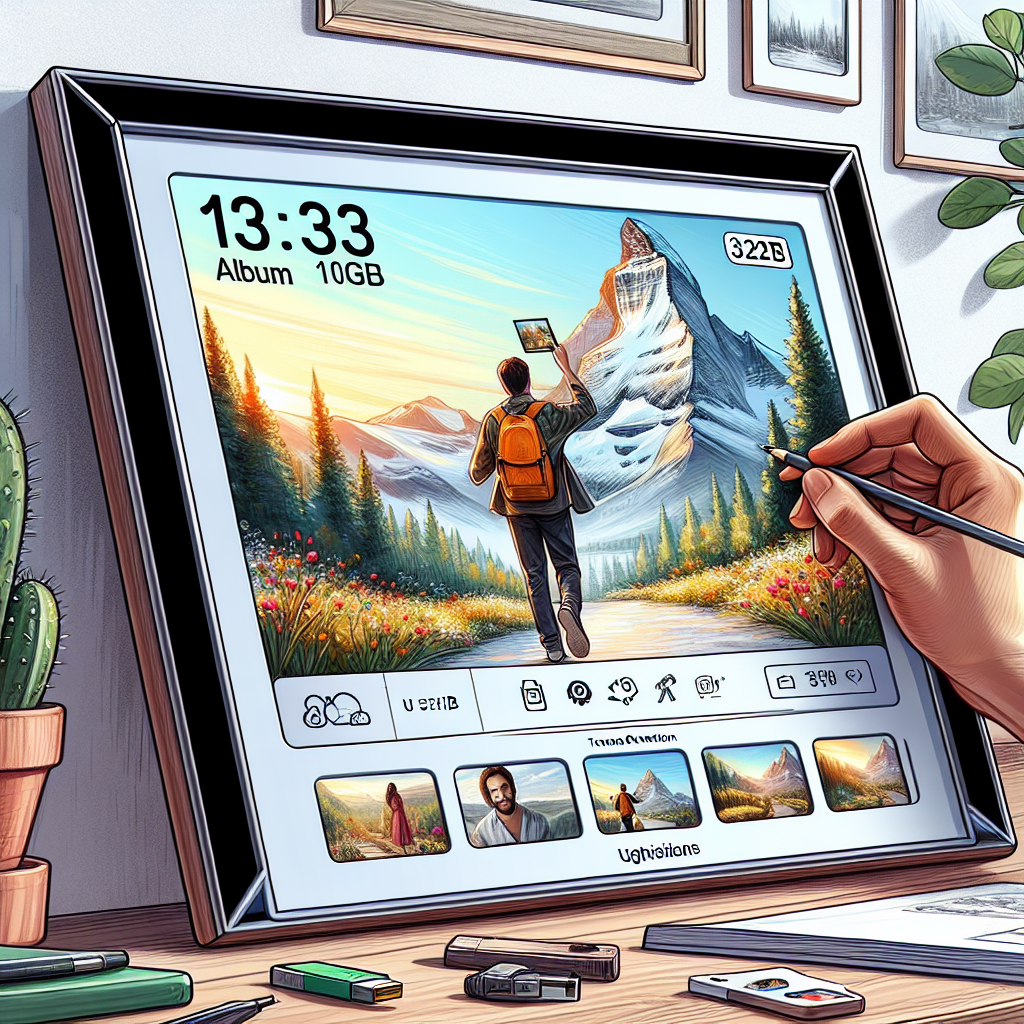 프레미오 디지털 전자 스마트 동영상 사진 액자 앨범 1001 IPS 32GB